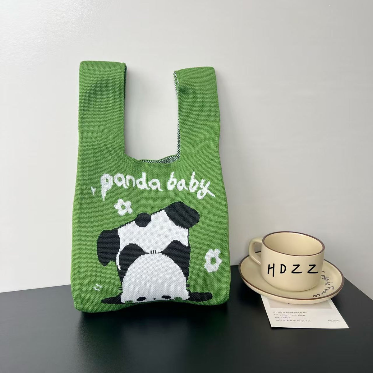 Women's Cute Panda Knitted Gift Niche High-grade Women's Handbag