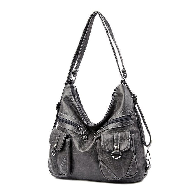 Women's Female Lady Soft Leather Simple Shoulder Bags