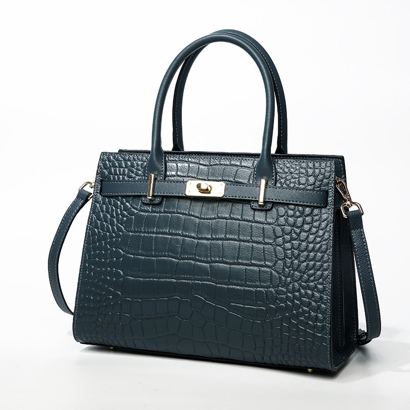 Women's Pattern Cowhide Large Capacity High-grade Genuine Handbags