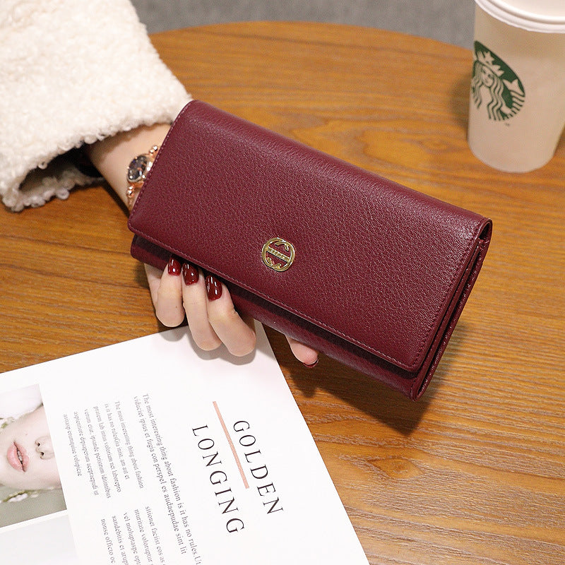 Women's Fashion Large Capacity Soft Cowhide Korean Ladies Wallet