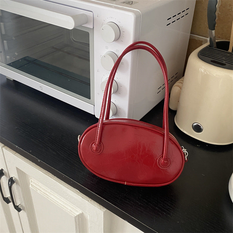 Women's Korean Style Niche Chain Oval Simple High Crossbody Bags