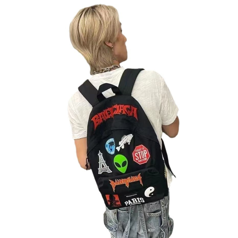 Versatile Elegant Alien Embroidery Iti Stickers Backpacks