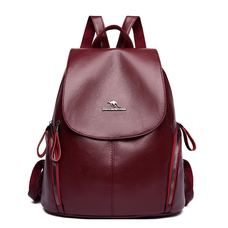 Women's Leather Large Capacity Fashion Mother Going Backpacks