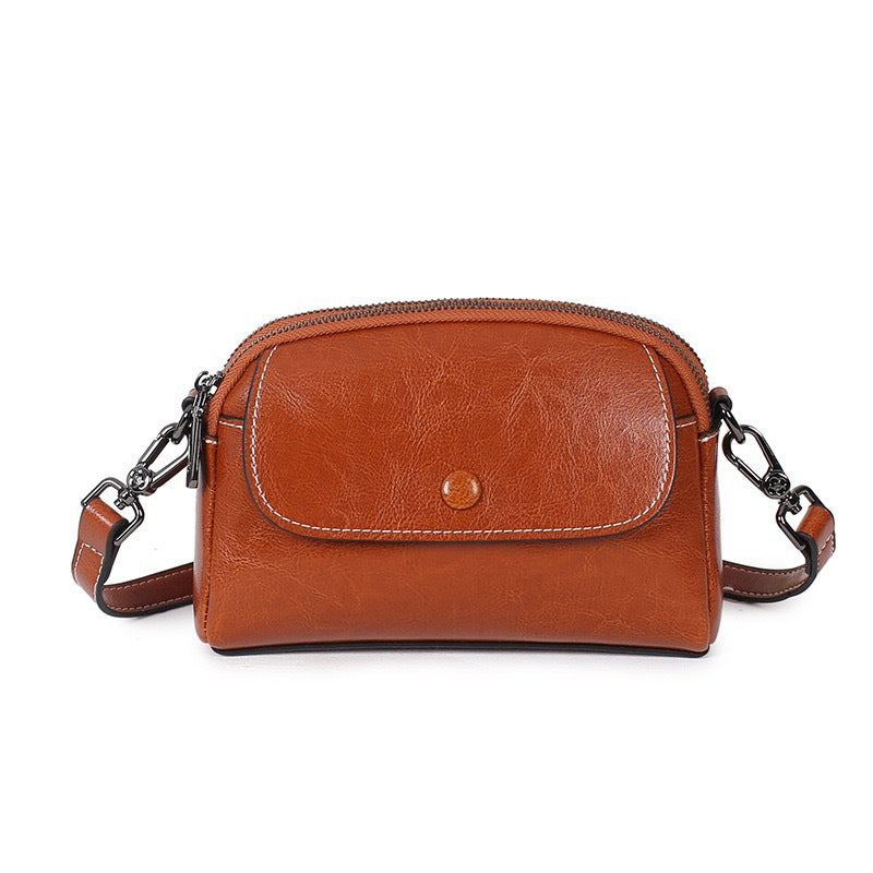Women's Leather Korean Style Niche Western Mobile Crossbody Bags