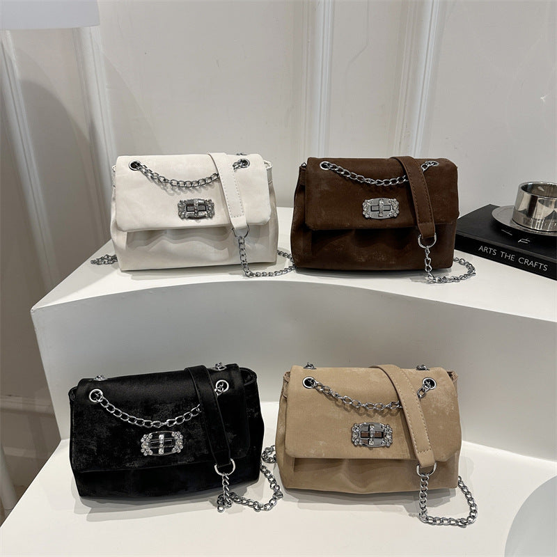 Women's Korean Style Sweet Solid Color Chain Large Women's Shoulder Bag