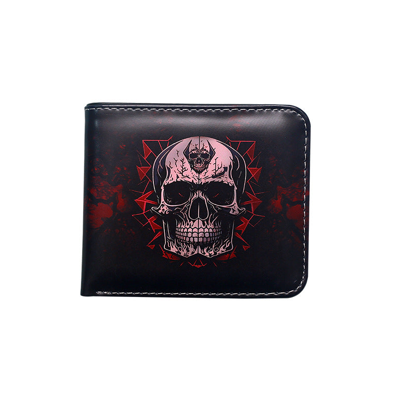 Men's Simple Short Skull Lady's Vintage Printed Purses