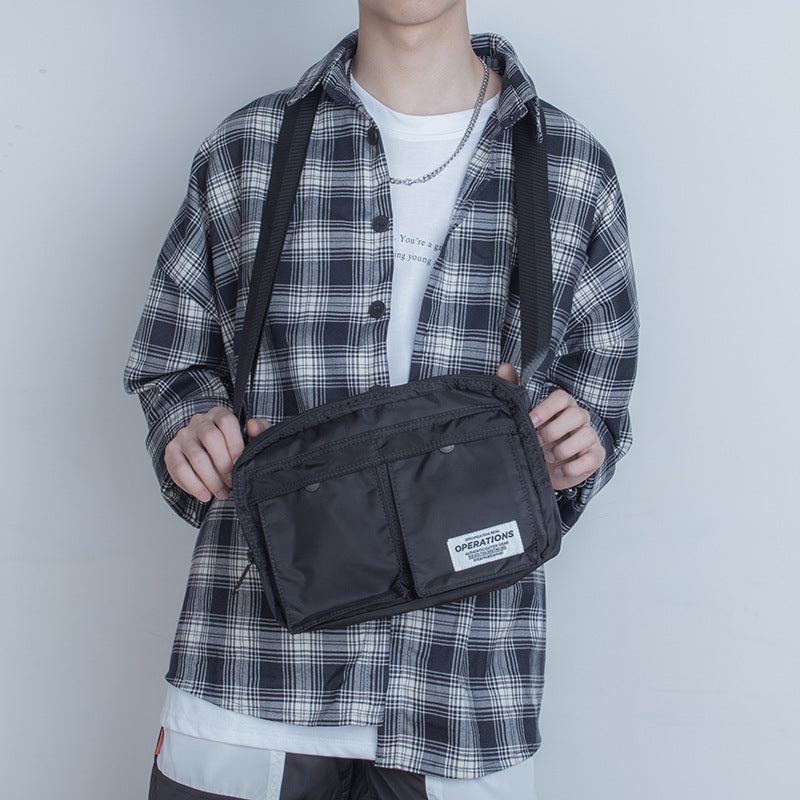 Men's Korean Simple Oxford Cloth Street Green Men's Shoulder Bags