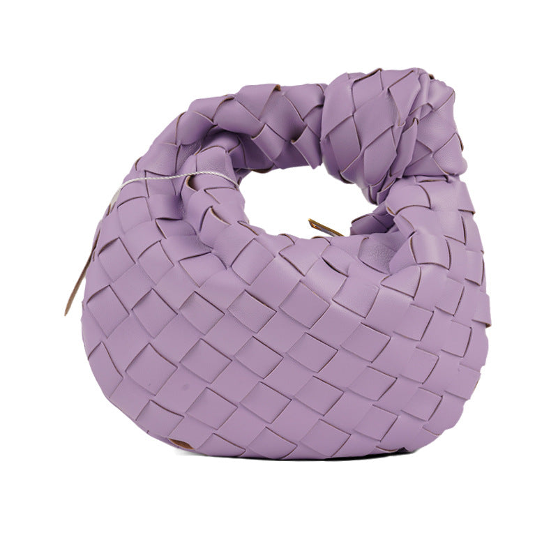 Mini Woven Handmade Croissant Gold Hardware Handbags