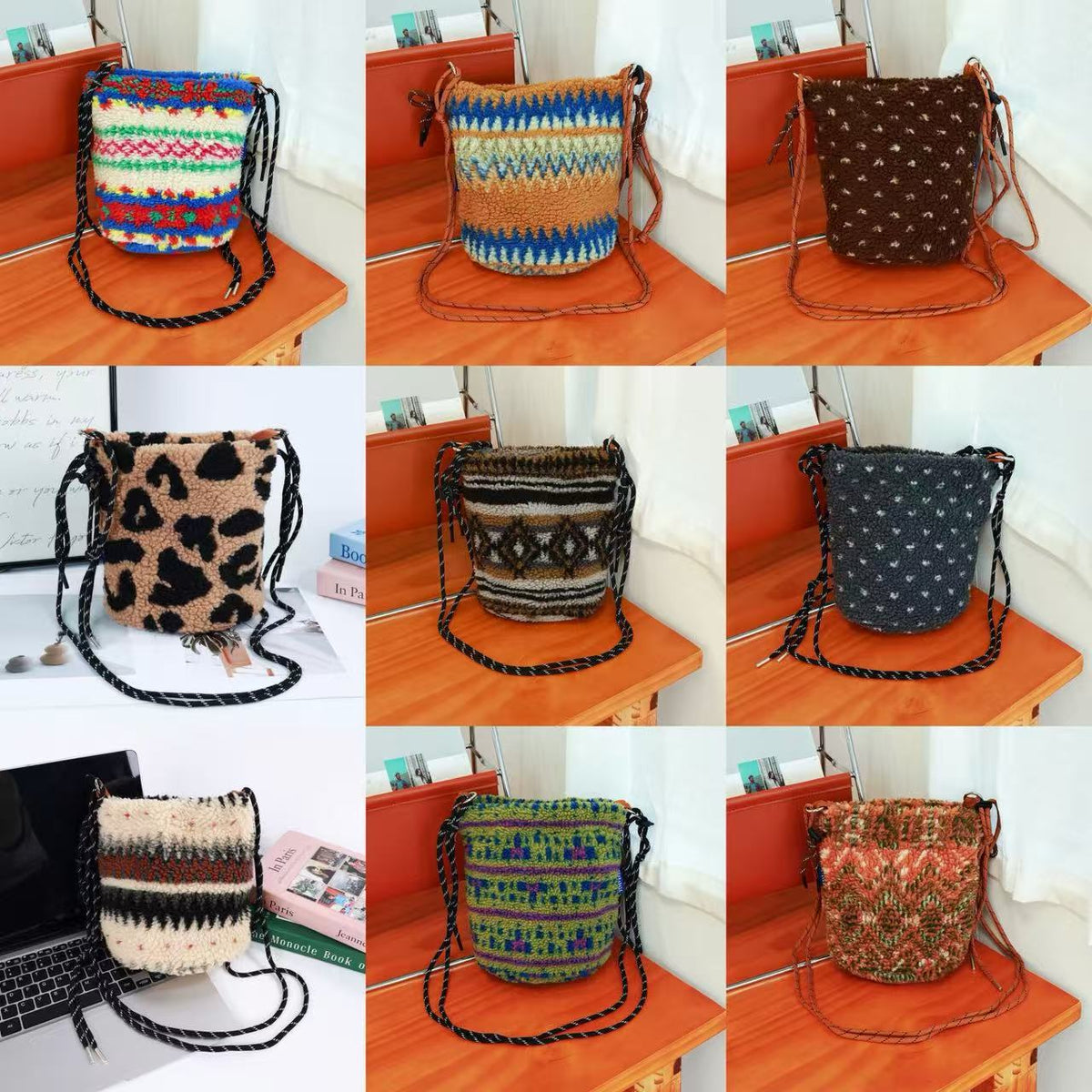 Women's Winter Plush Pouch Lamb Wool Western Style Women's Handbag