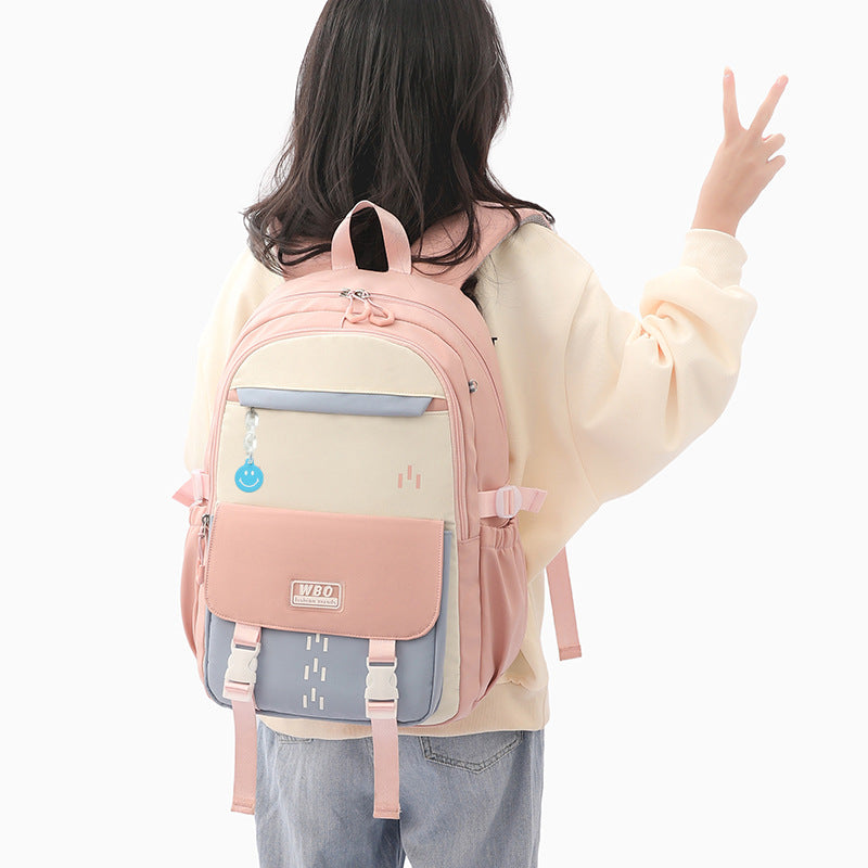 Good-looking Early High College Female Contrast Middle School Students' Schoolbags