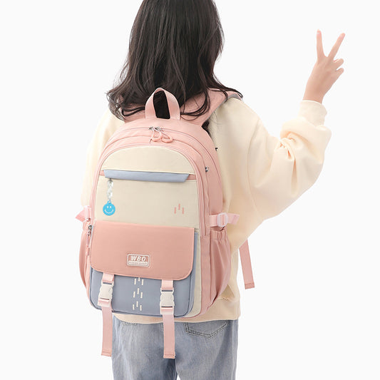 Good-looking Early High College Female Contrast Middle School Students' Schoolbags