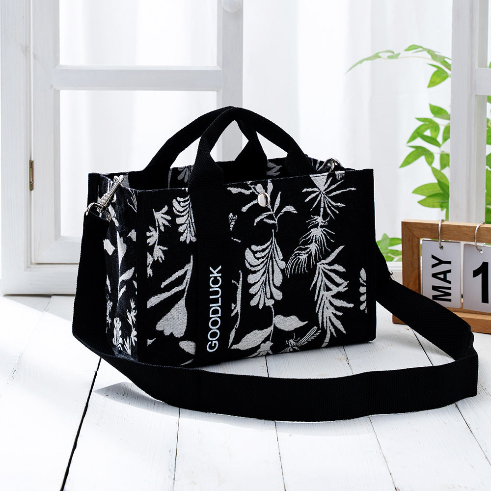 Women's Portable Waterproof Film Canvas Striped Handbags