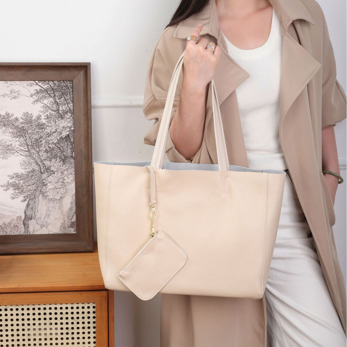 Women's Summer Fashionable Korean Style Large Capacity Totes Simple Fashion Combination Bags