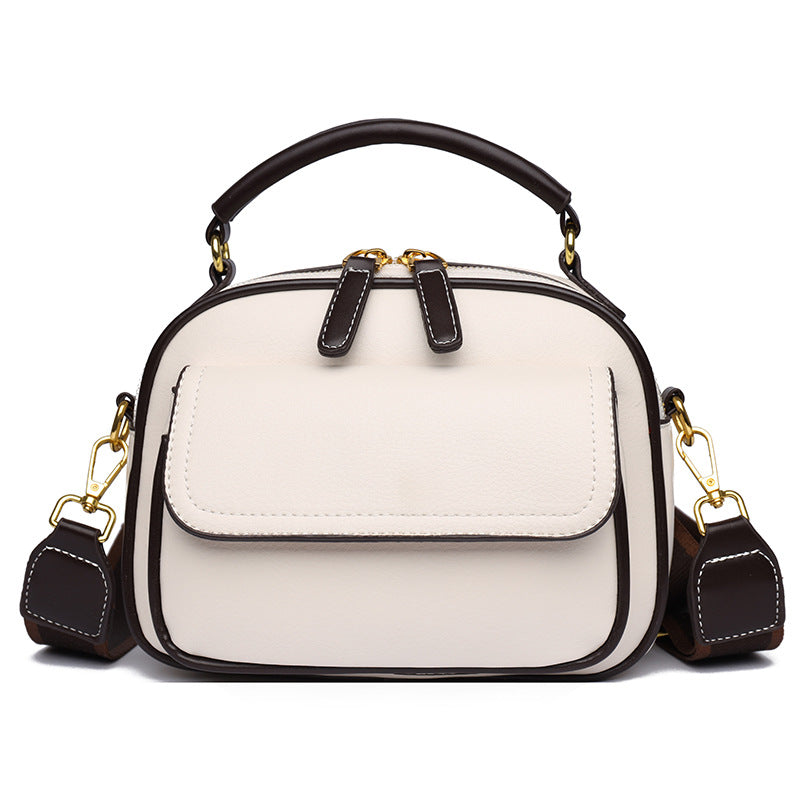 Women's Box Doctor Leather Pattern Versatile Contrast Color Bags