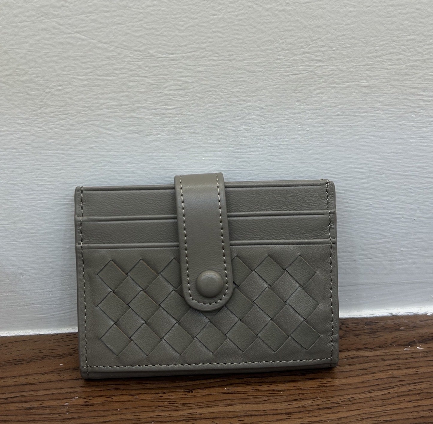 Women's & Men's & Sheepskin Leather Hand-woven Bank Woven Card Holder