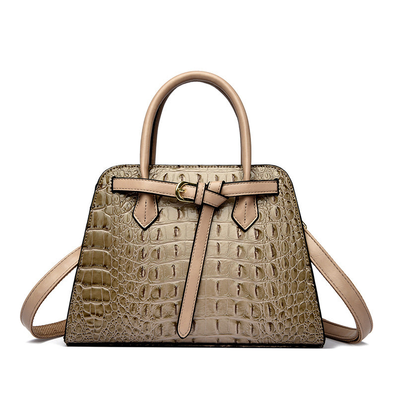 Large Fashion Simple Crocodile Pattern Capacity Women's Handbag