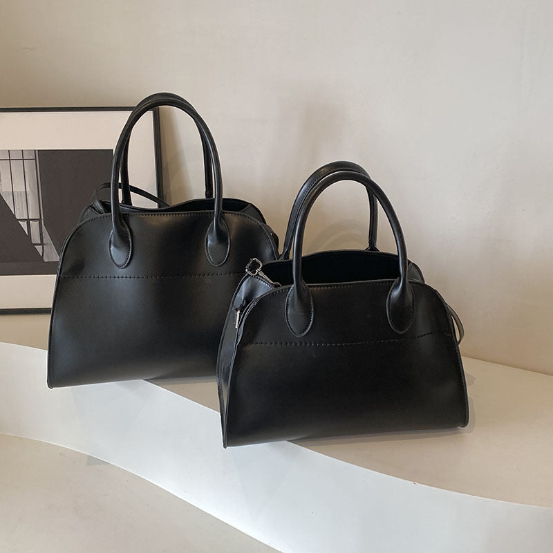 Retro Solid Color Large Capacity Portable Handbags