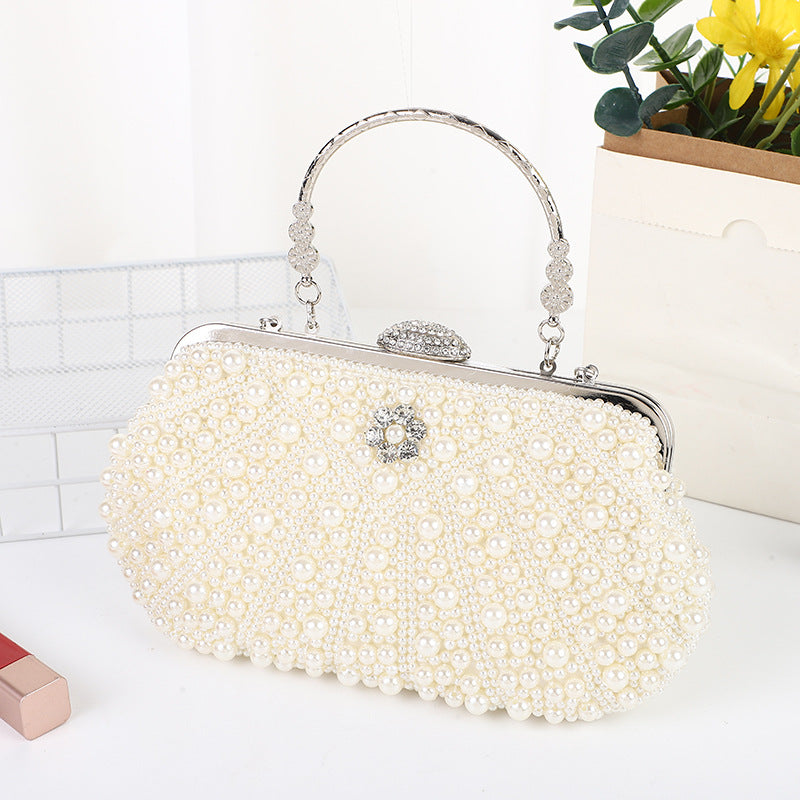 Women's Diamond Banquet Clutch Pearl Large Capacity Evening Bags