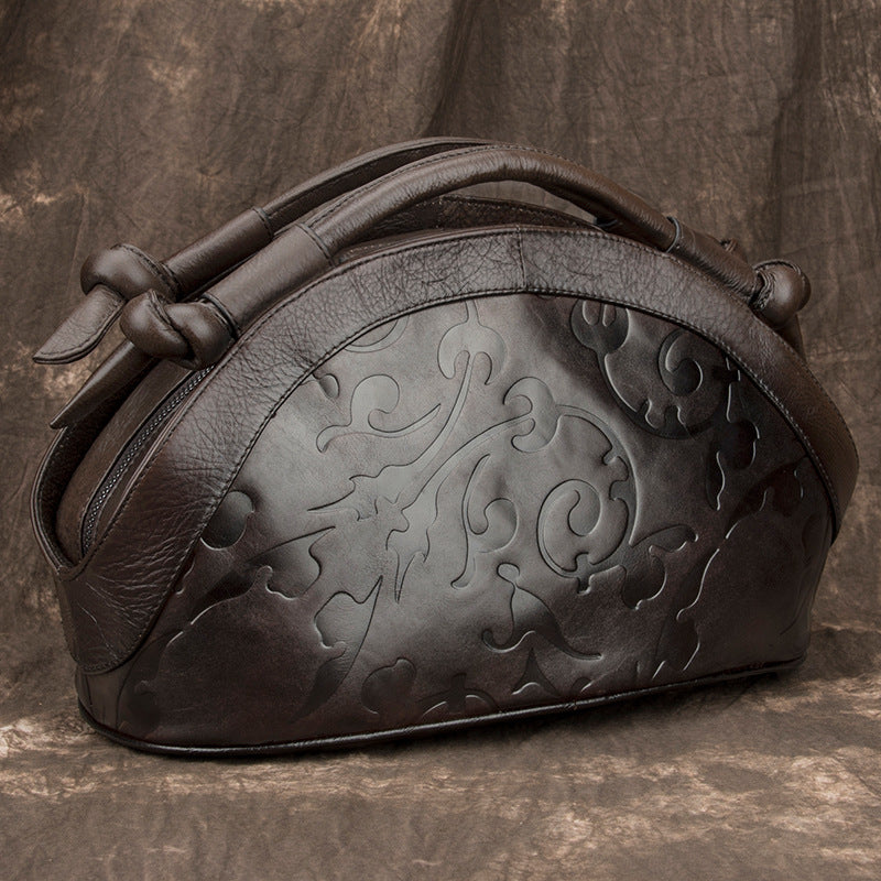 Women's Retro First Layer Cowhide Leather Distressed Bags