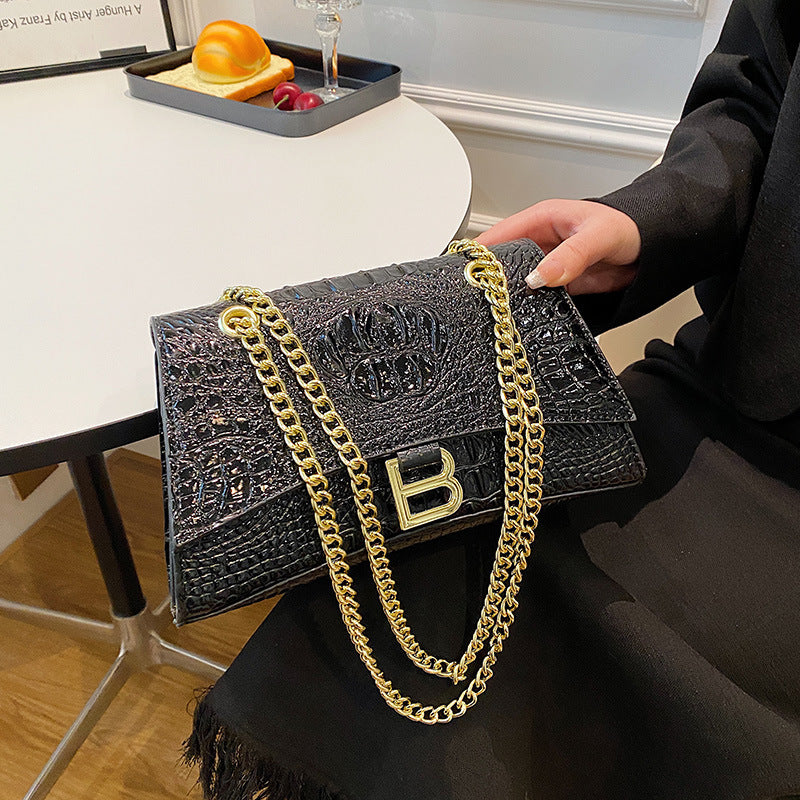 Women's Chain Retro Crocodile Pattern Trendy Bags