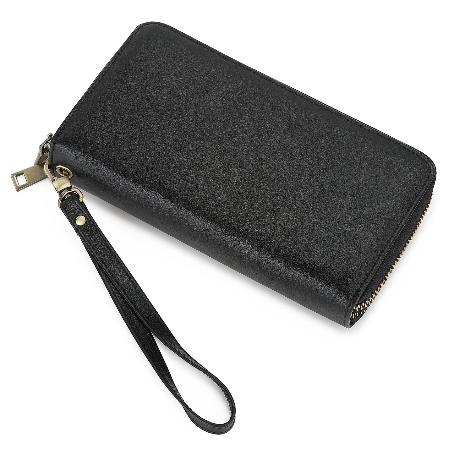 Men's Leather Crazy Horse Long Retro Cowhide Men's Handbags