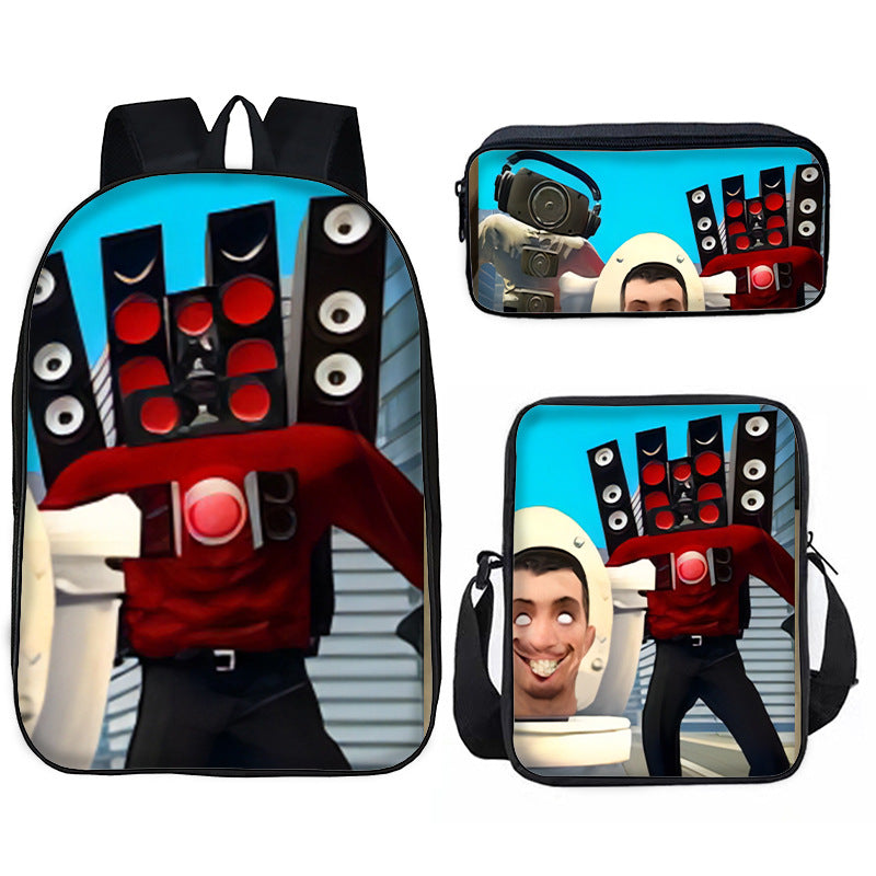 Toilet Primary Secondary Monitor Three-piece Set Elementary School Students' Schoolbags
