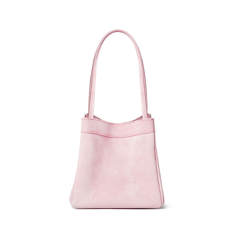 Women's Chinese Style Tip Leather Satin Large Shoulder Bags