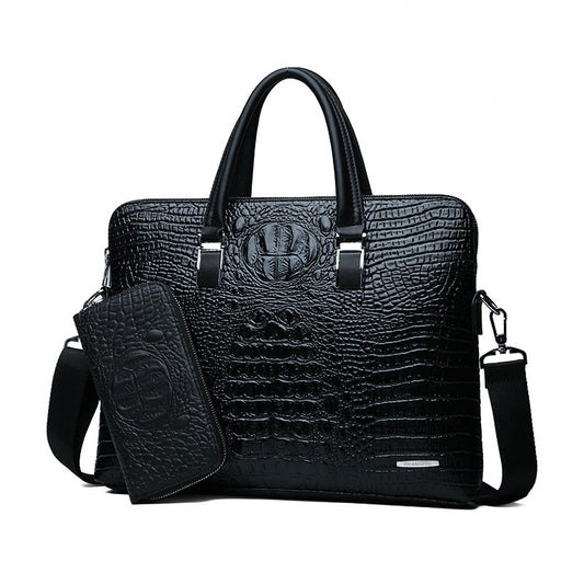 Men's Fashion Business Alligator Print Document Computer Men's Briefcases