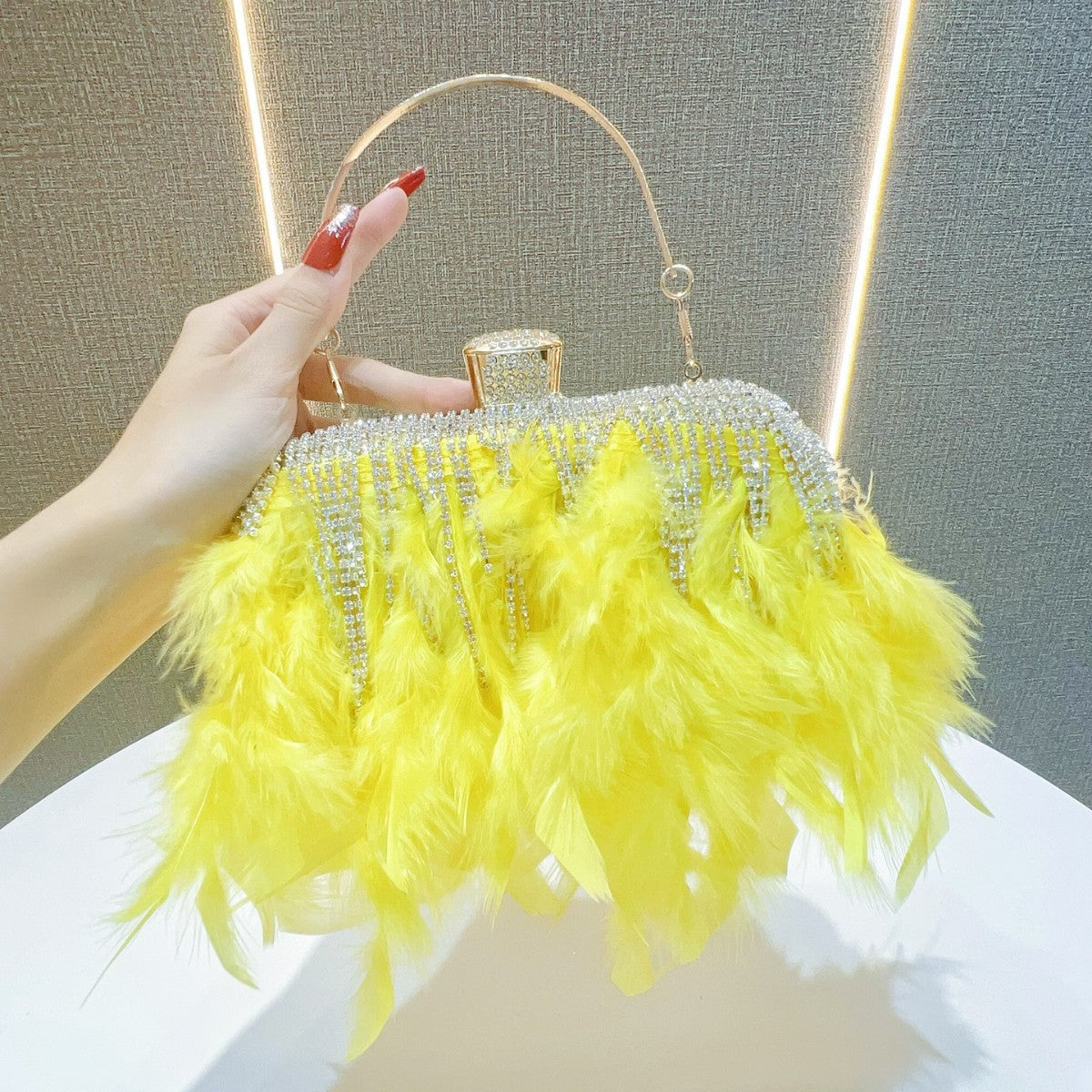 Style Clutch Diamond Tassel Wedding Banquet Handbags