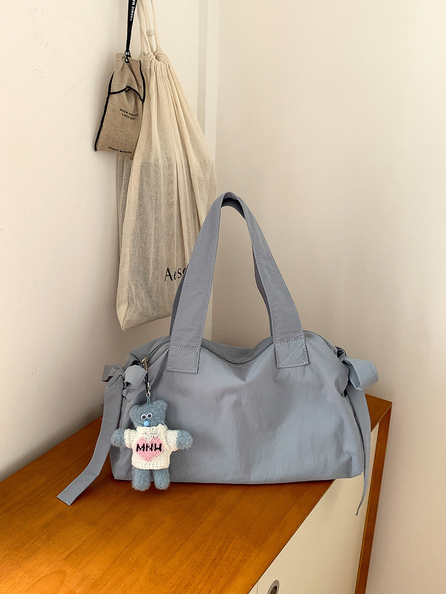 Women's Style Underarm Bow Nylon Large Capacity Shoulder Bags