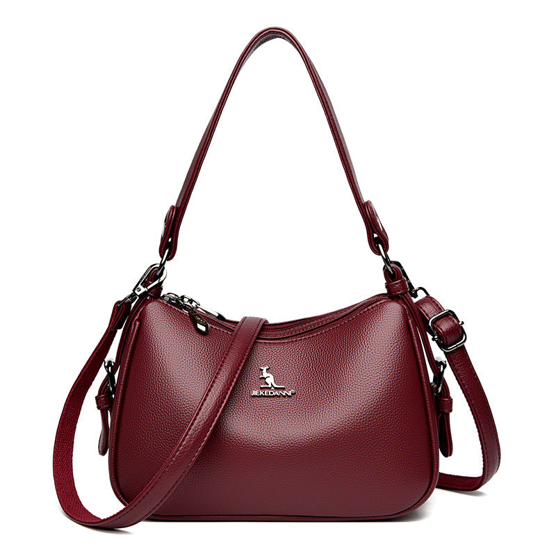 Women's Kangaroo Soft Leather Mother Simple Versatile Crossbody Bags