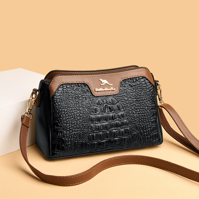 Women's Fashionable Vintage Advanced Texture Crocodile Embossed Crossbody Bags