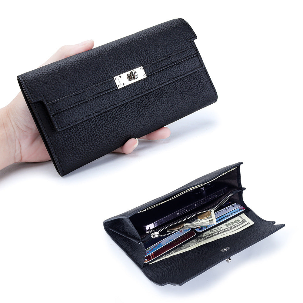 Women's Long Genuine Leather Fashion Kelly Money First Layer Ladies Wallet