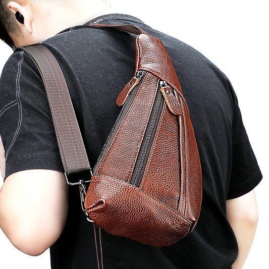 Men's Attractive Summer Leather Hanging Fashion Men's Chest Bags
