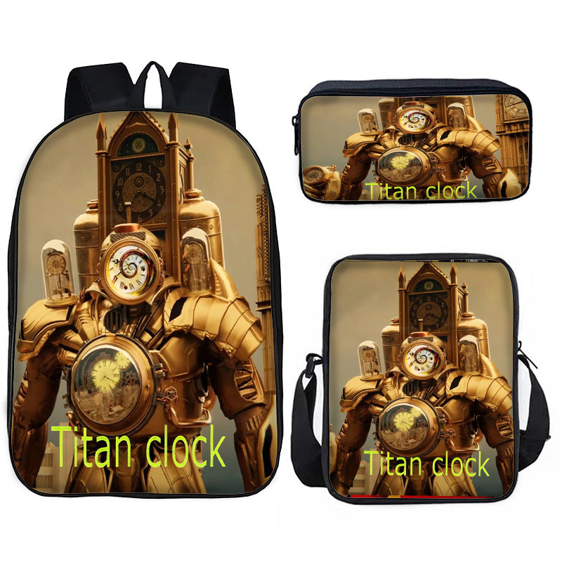 Toilet Primary Secondary Monitor Three-piece Set Elementary School Students' Schoolbags