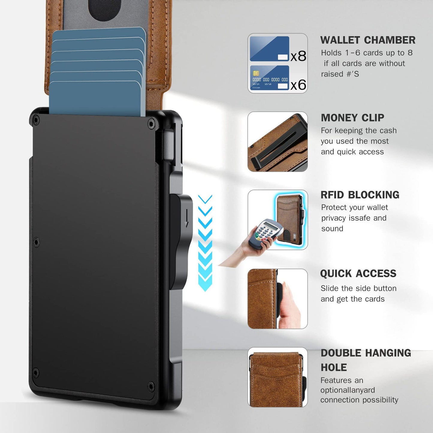 Men's Automatic Pop-up Cassette Metal Advanced Sense First Men's Wallets