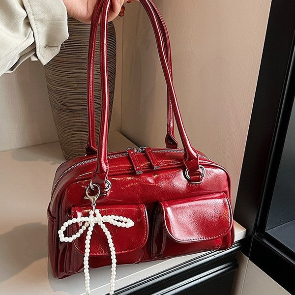 Niche Retro Underarm Double Pocket Stitching Bags