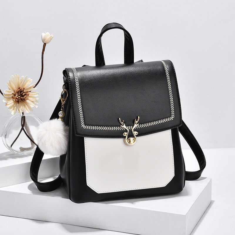 Women's Korean Fashionable Color Matching Shopping Backpacks