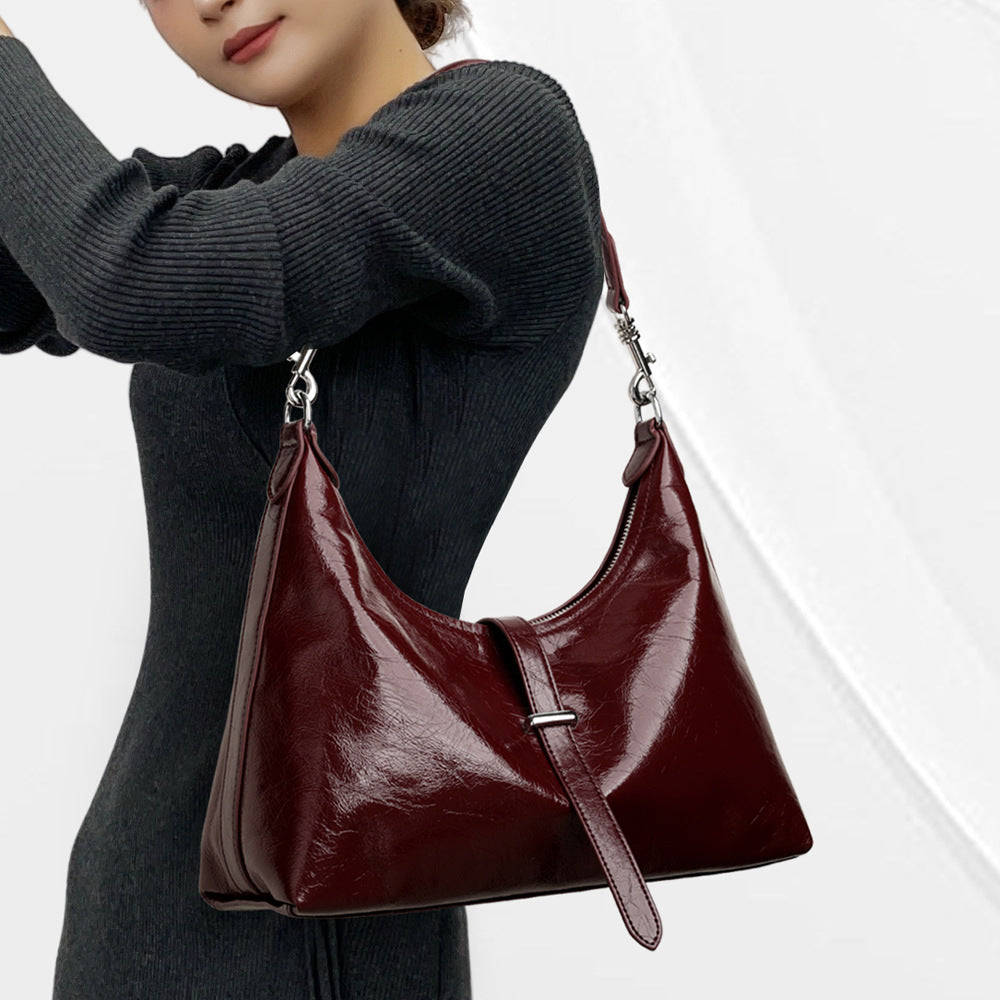 Versatile Women's Daily Commuter Cowhide For Women's Shoulder Bag