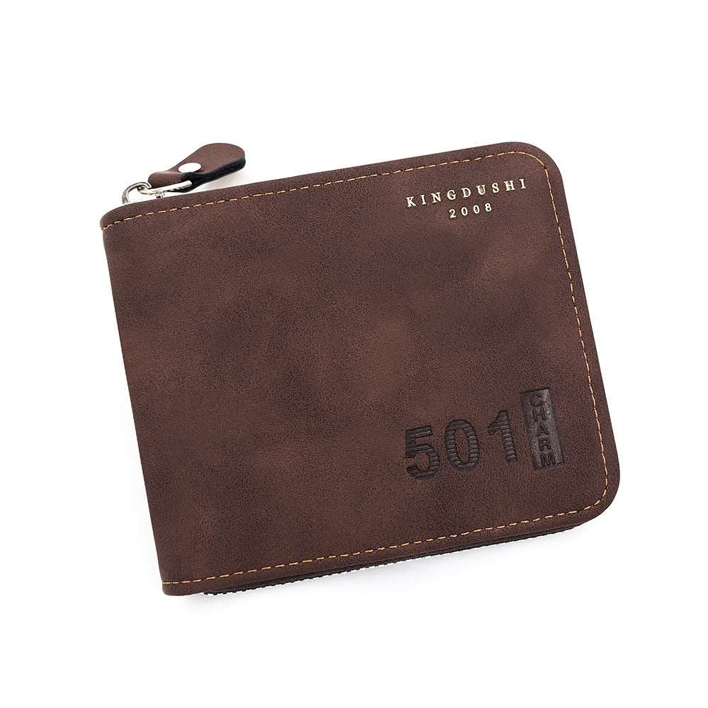 Men's Numbers Embossed Short Large Capacity Scarf Hinge Multi Men's Wallet