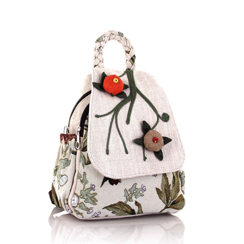 Ethnic Style Pumpkin Simple Zipper Fabric Backpacks