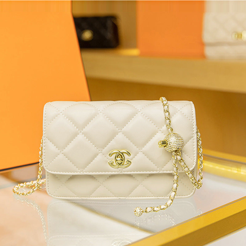 Trend Classic Style Rhombus Chain Golden Crossbody Bags