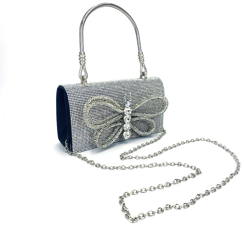 Creative Slouchy Butterfly Shiny Diamond Chain Bags