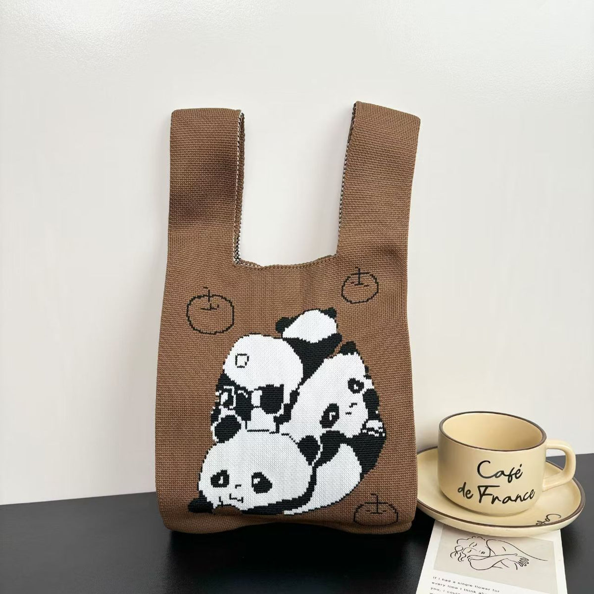 Women's Cute Panda Knitted Gift Niche High-grade Women's Handbag