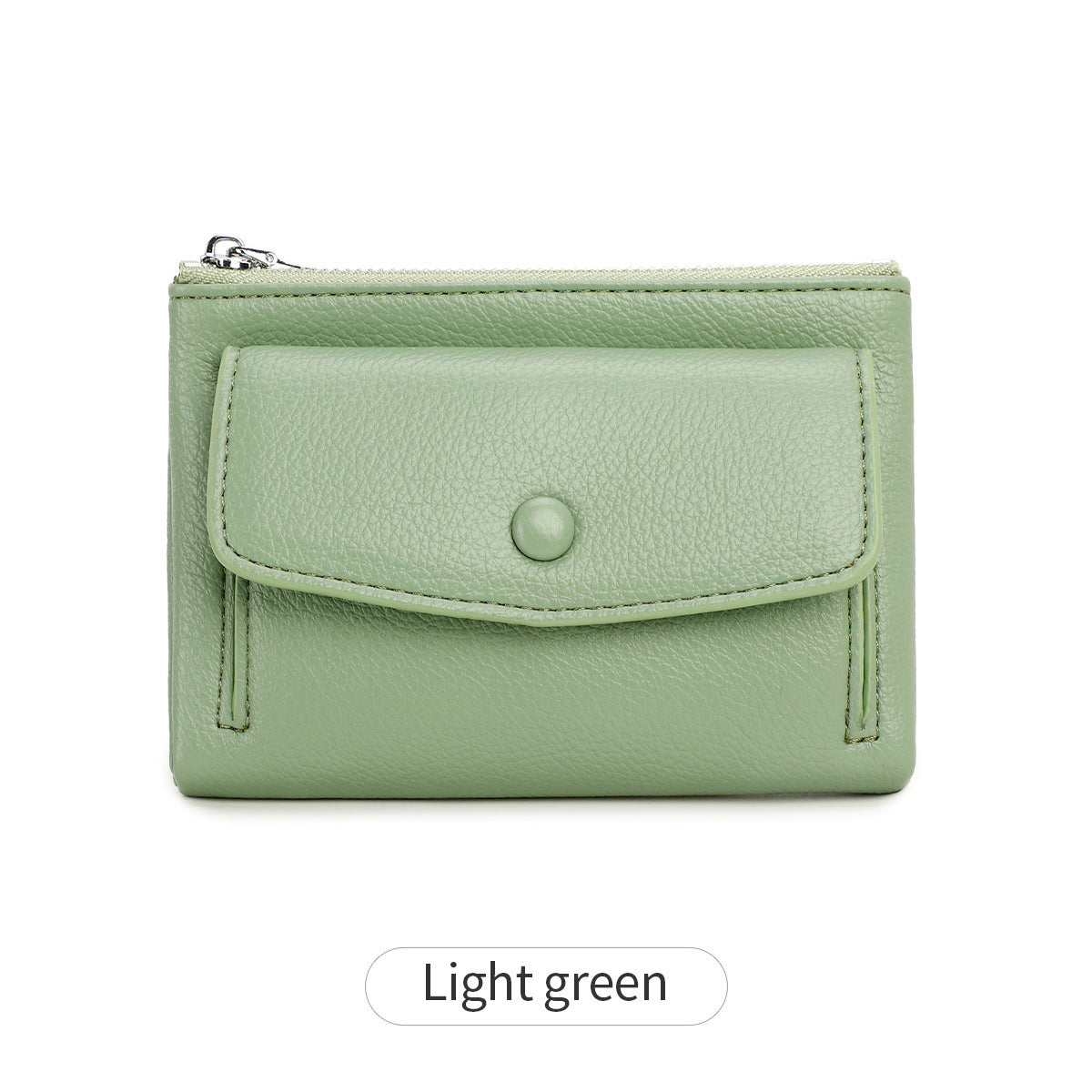Women's Short Double Zipper Flip Simple Portable Fashion Card Holder