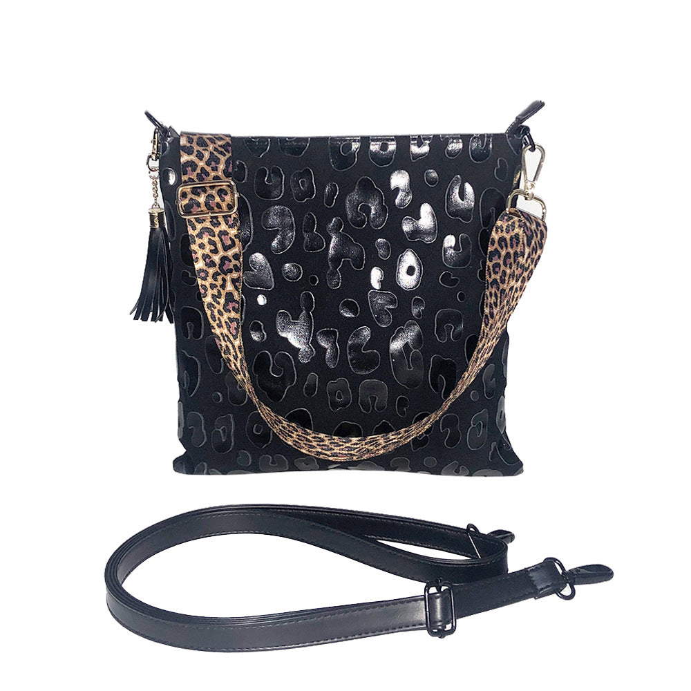 Women's Bright Leopard Print Zipper Plaid Fashion Crossbody Bags