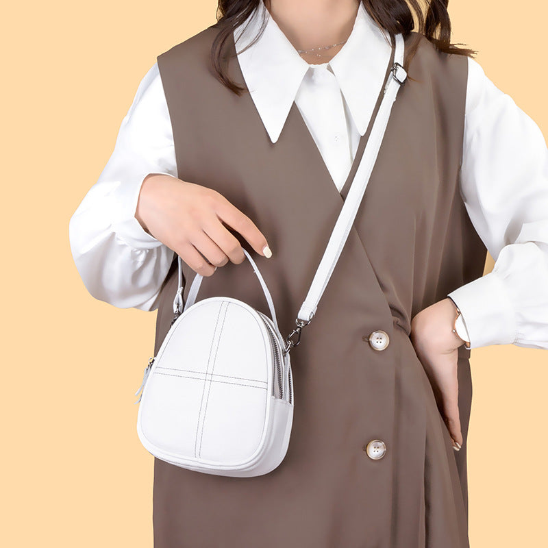 Women's Genuine Leather Fashion Trend Textured First Shoulder Bags