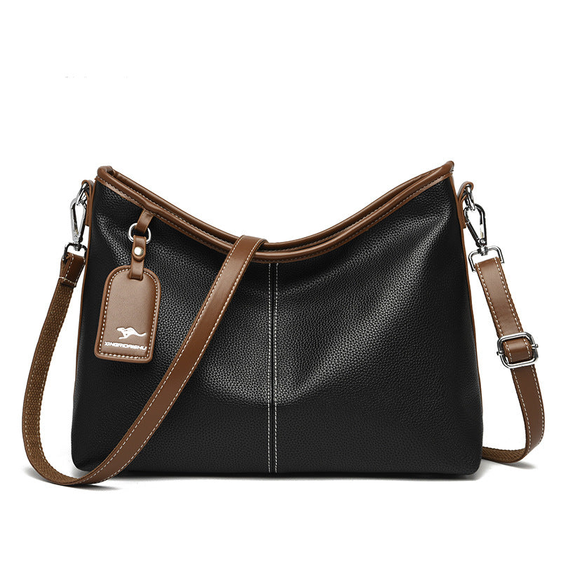Women's Pattern Fashionable Sewing Line Genuine Kangaroo Crossbody Bags