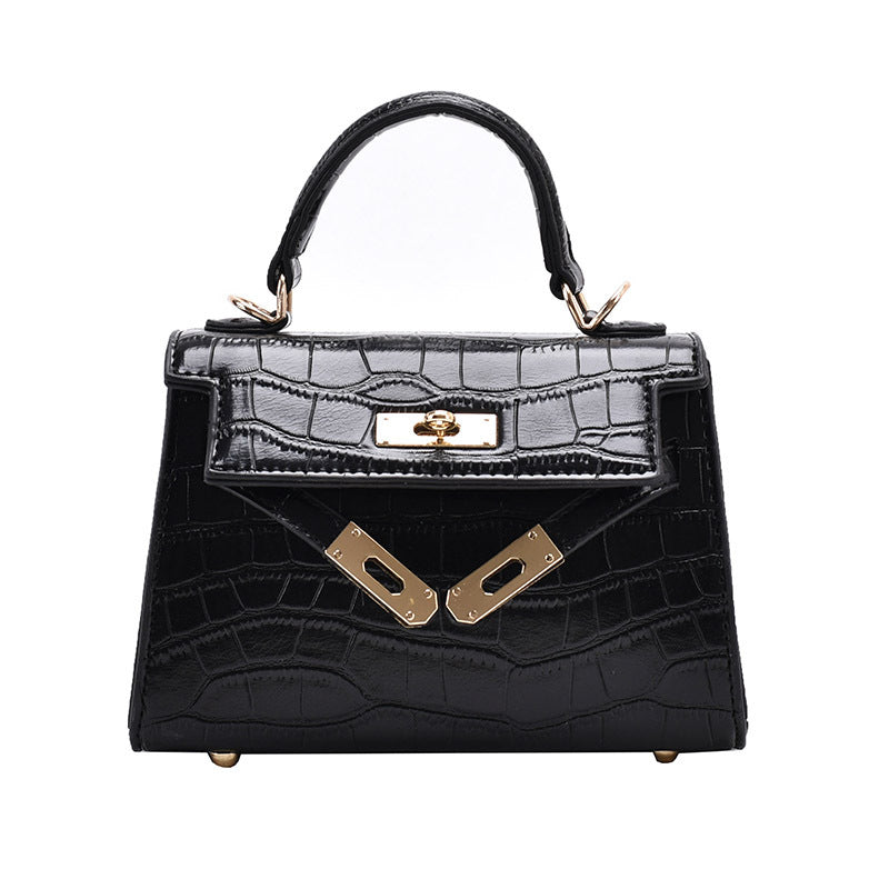 Women's Popular Stone Pattern Portable Kelly Springtide Simple Retro Women's Shoulder Bag
