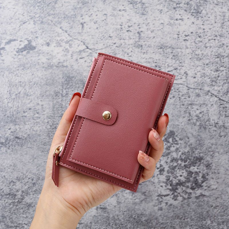 Charming Short Simple Zipper Multiple Slots Purses